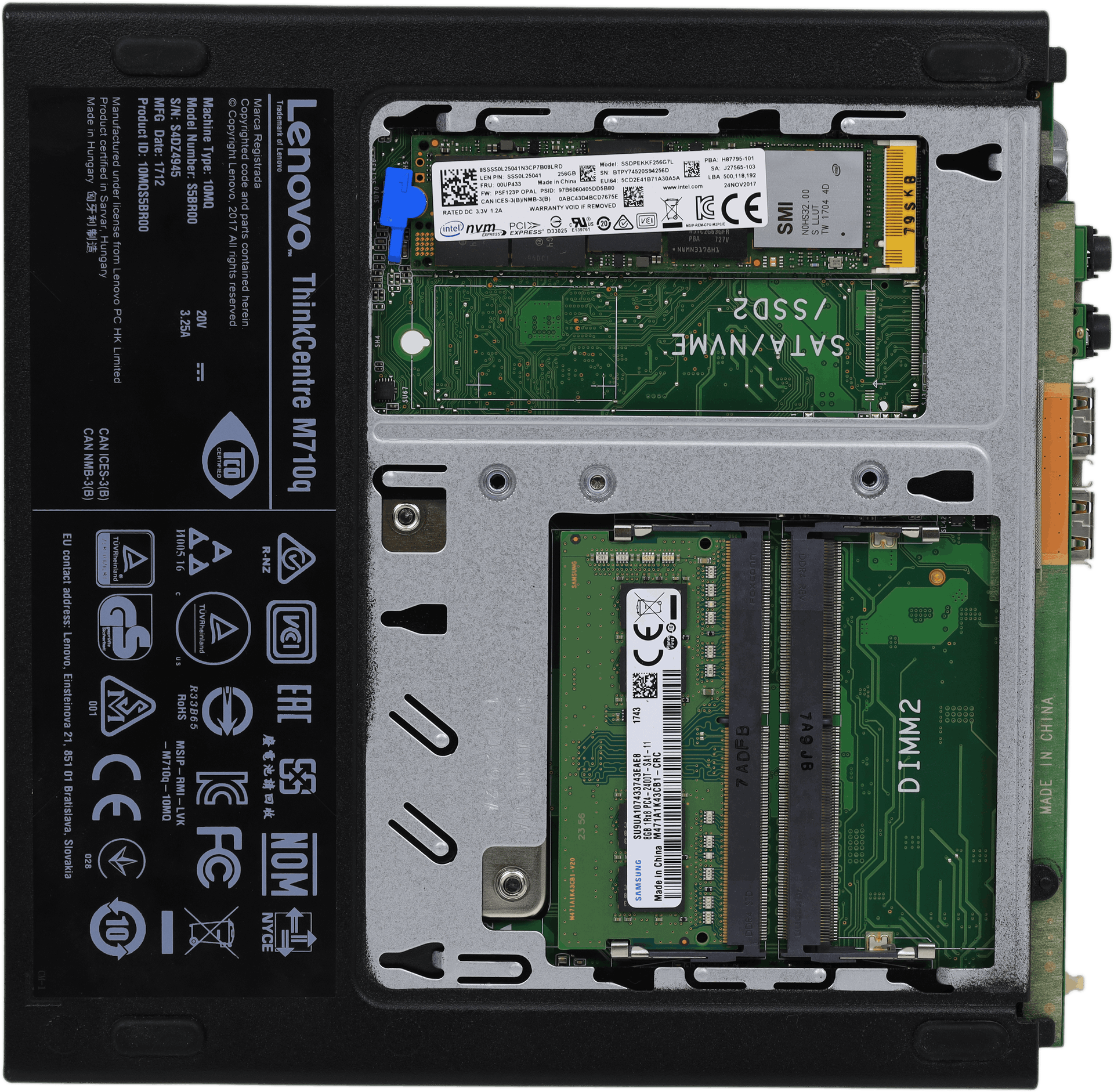 Lenovo ThinkCentre M710q Mini PC - Intel Core i5-6500T 8GB DDR4 256GB NVMe +PSU | 3104 (Bild 6 von 6)