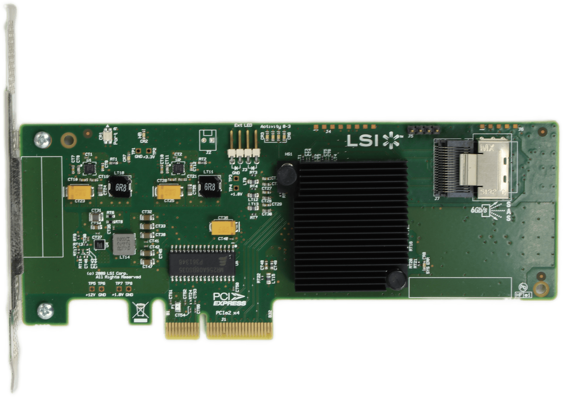 LSI SAS9211-4i 6 Gbps SAS/SATA RAID Controller PCIe x4 H3-2511-01F Full Profile | 9930 — Draufsicht (Bild 2 von 6)