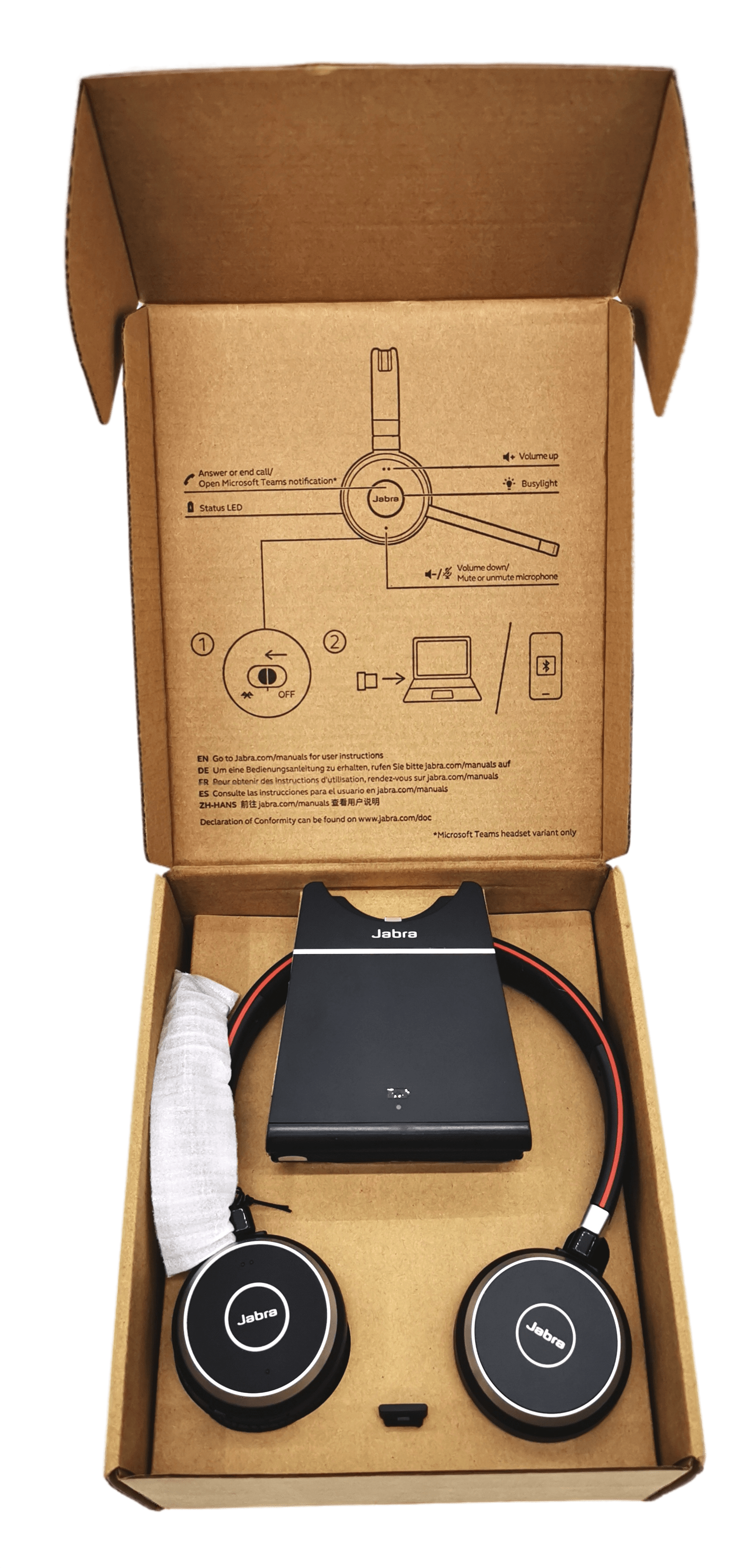 Jabra Evolve 65 Stereo MS Link380a mit Ladestation | Headset Bluetooth Kopfhörer | 274 (Bild 2 von 6)