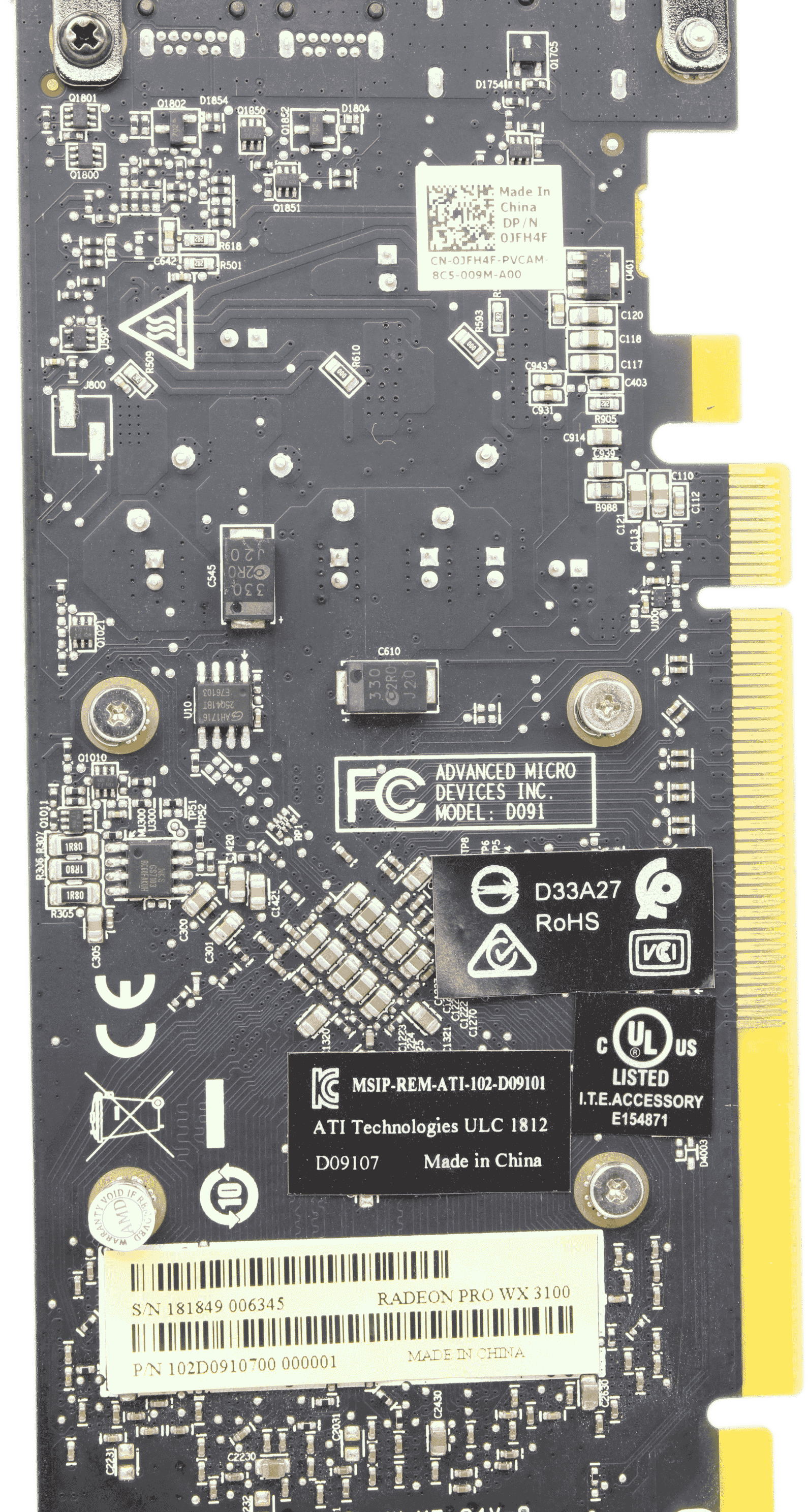 AMD Radeon Pro WX 3100 Grafikkarte 4 GB 128-Bit GDDR5 1x DP 1.4 2x DP Mini 1.4 | 9993 (Bild 6 von 6)