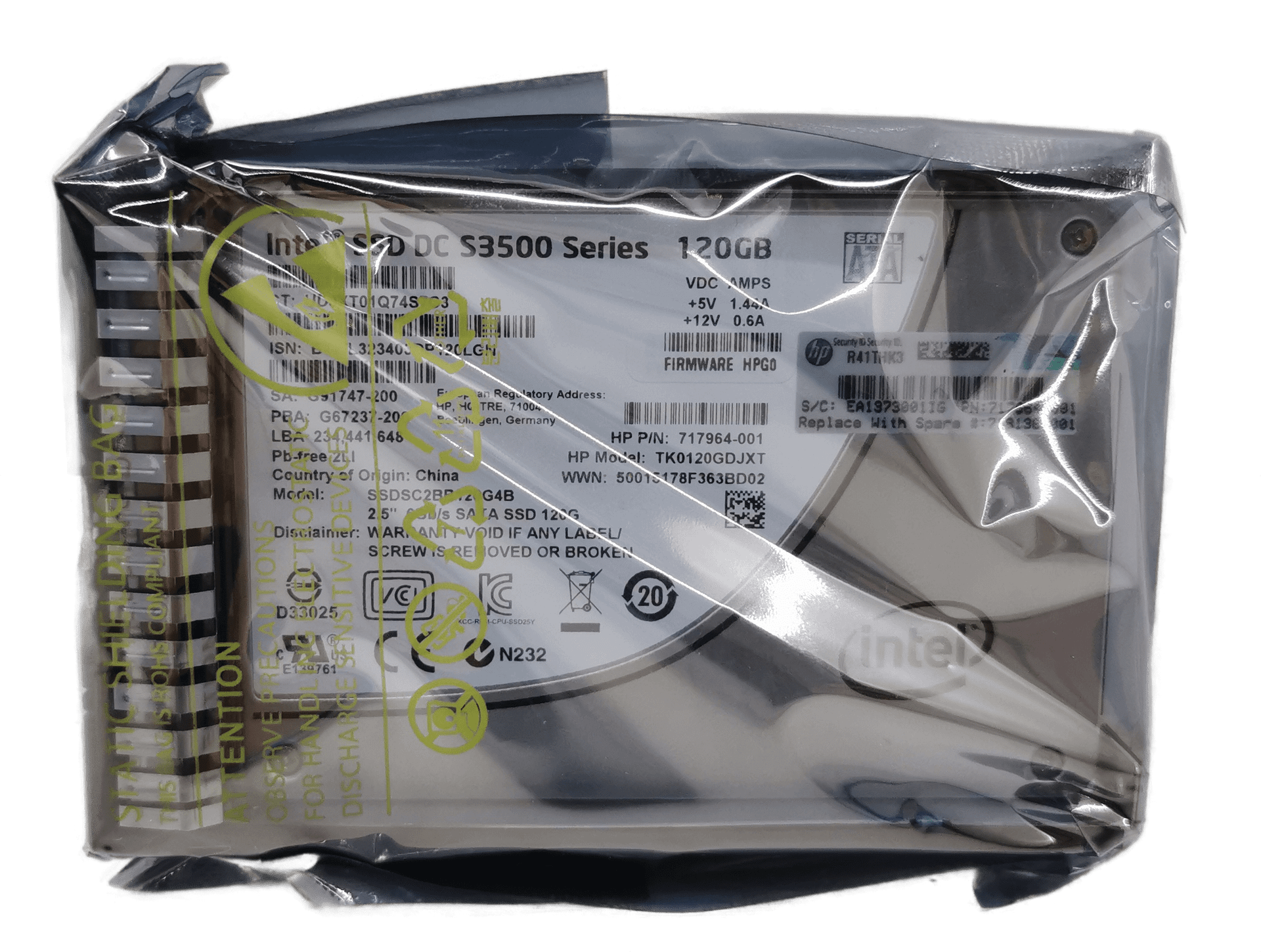 HP 120GB 2.5" 6G SATA SSD Festplatte mit Rahmen 717964-001 718136-001 | 406 (Bild 2 von 3)