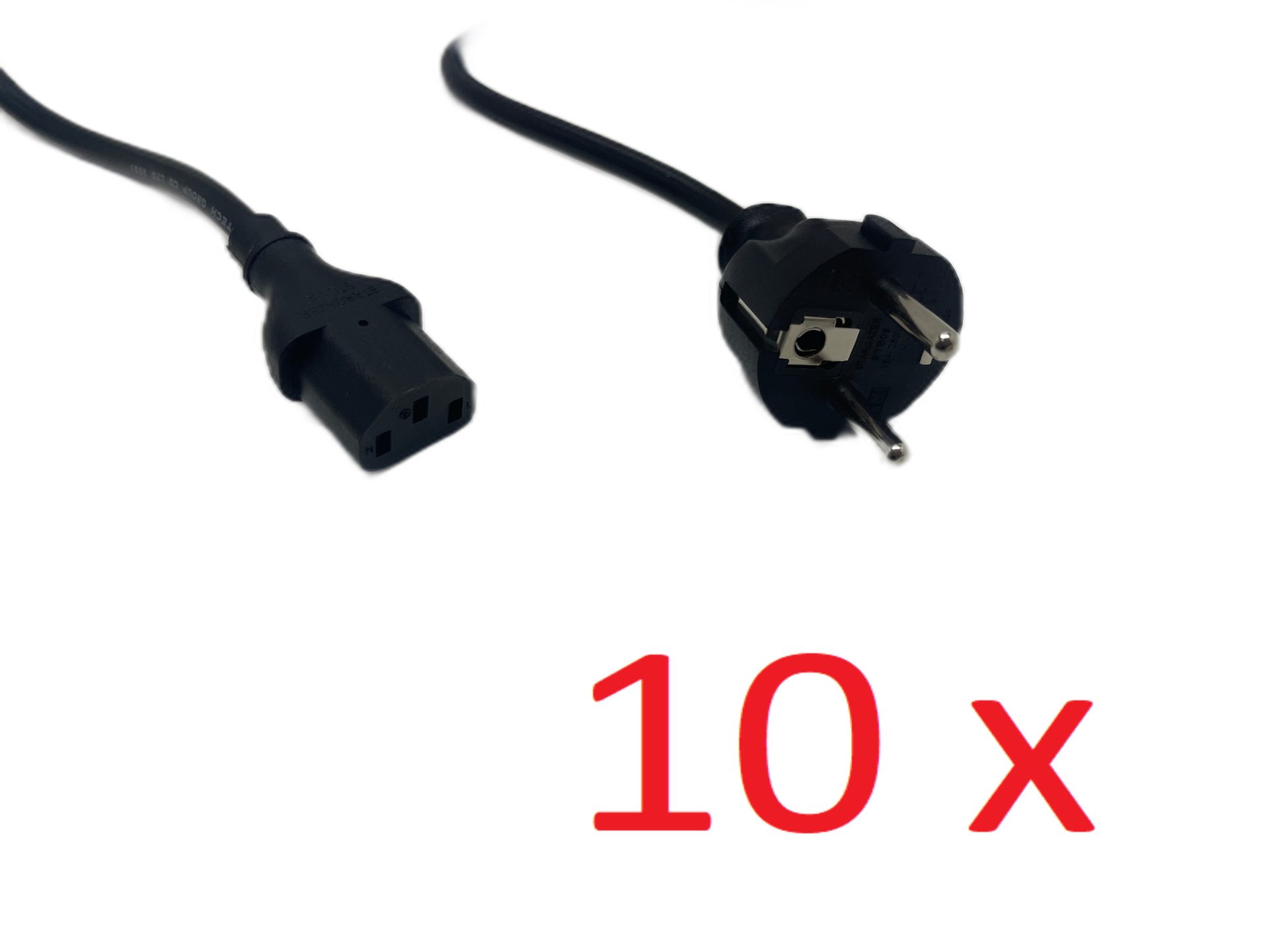 10 x Netzkabel 1,8m Schuko - C13 Dell 078390 16-10A H05VV-F 3G0,75mm schwarz Neu | 58 (Bild 2 von 3)