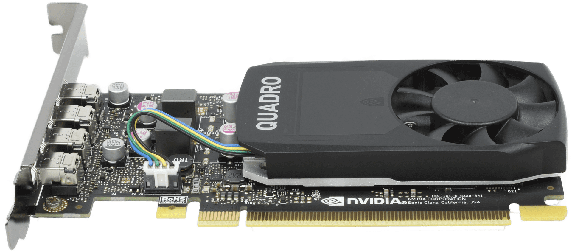 Nvidia Dell Quadro P1000 - 4GB GDDR5 - 4x Mini DisplayPort Full Profile - 0R27V4 | 10120 — side view (image 3 of 5)
