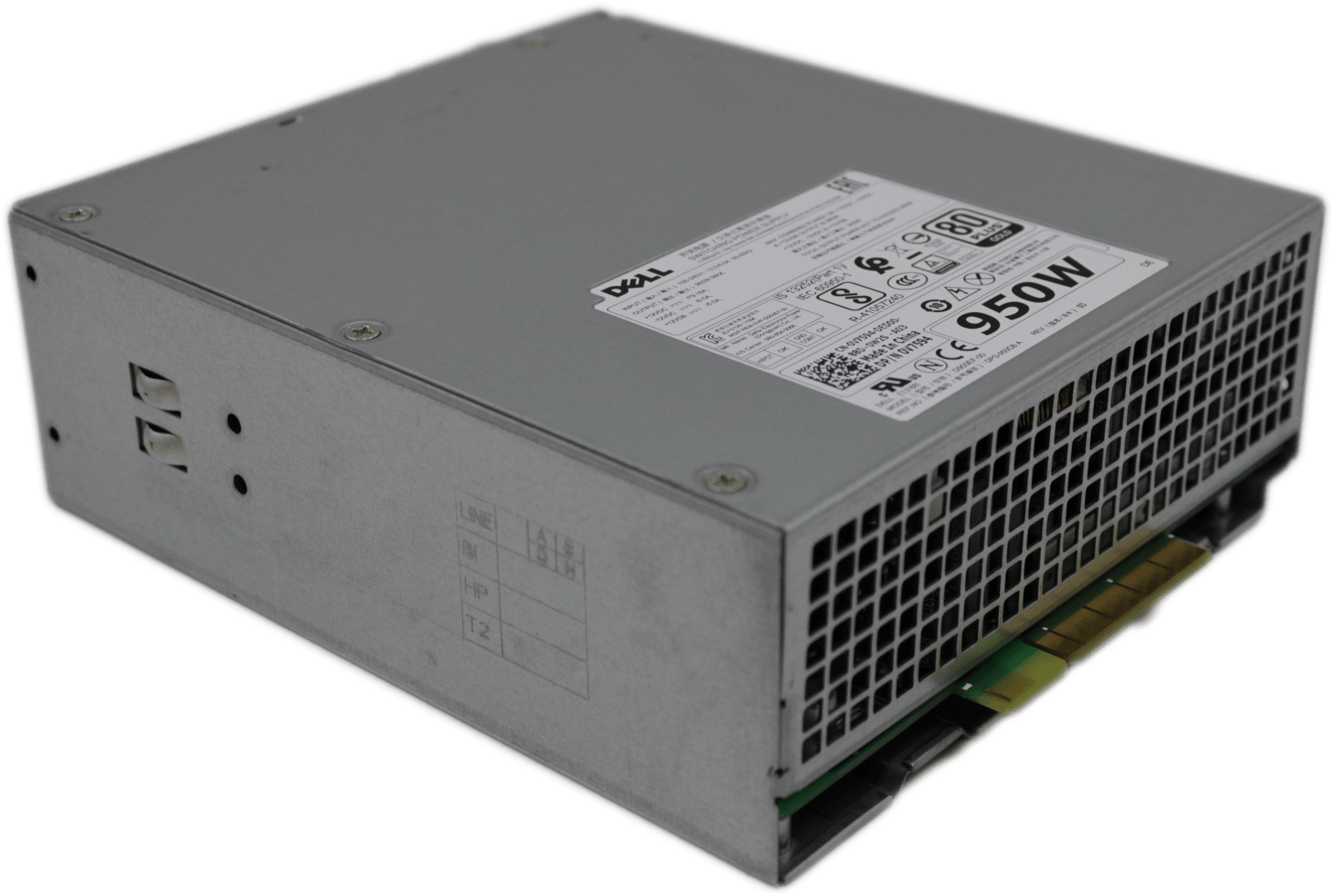 Dell | Switching Power Supply 950W 80+ Gold D950EF-00 DPS-950CB A DP/N: 0V7594 | 9533 (image 2 of 6)