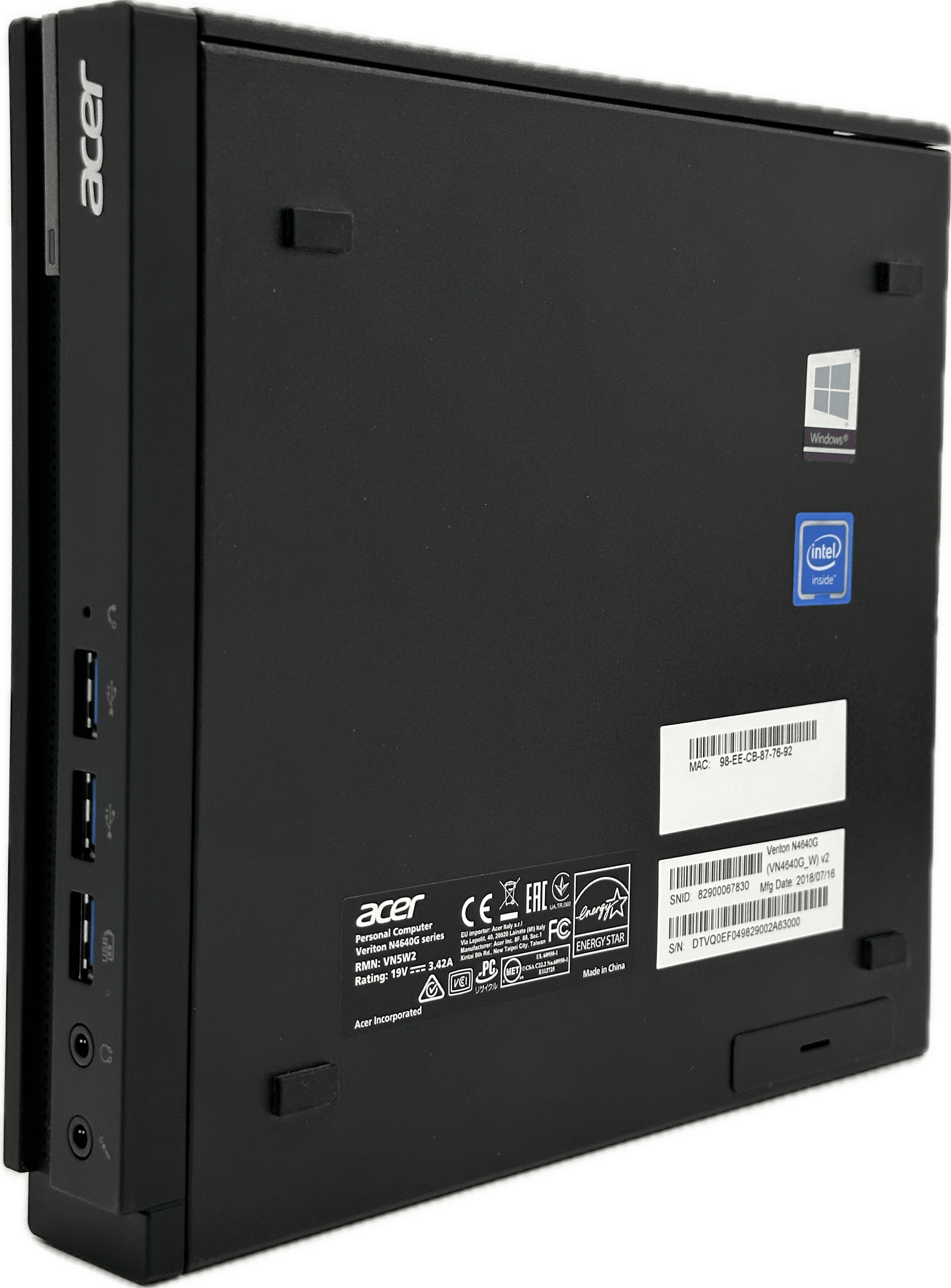 Acer ミニPC Veriton 4640G本体 電源アダプター付属